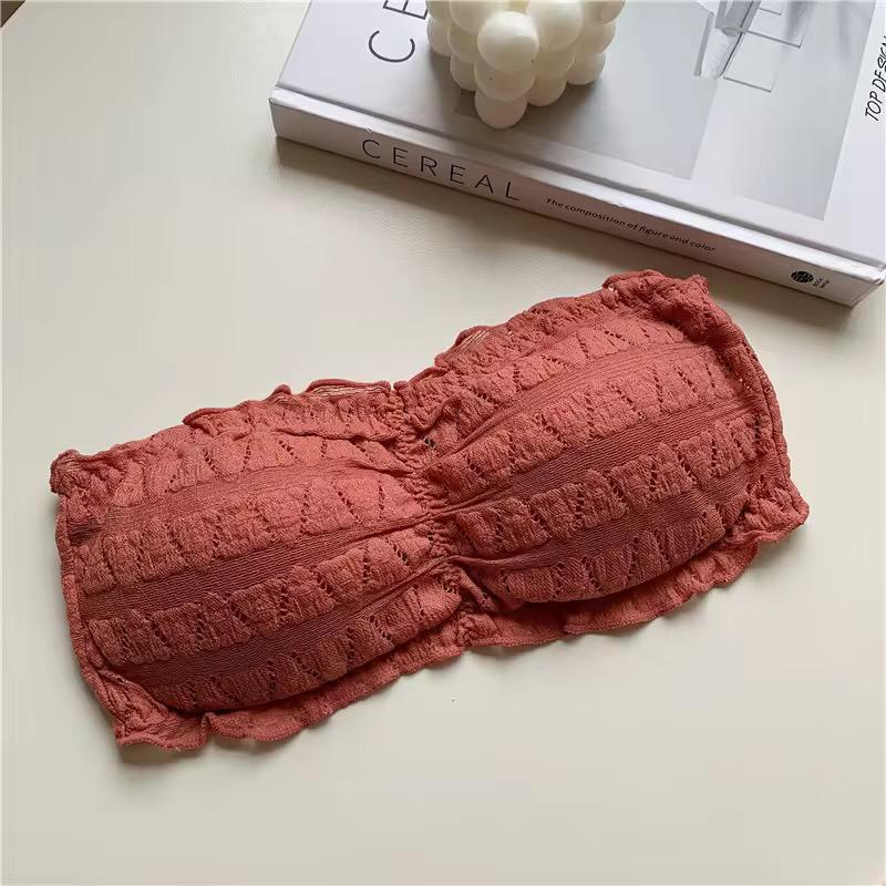 Women Crocodile Strapless Thin Breathable Lace Tops (free Size) Pack of 3 pcs