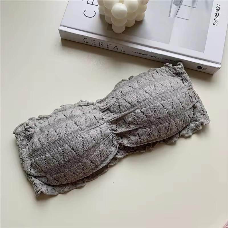 Yellow  Women Crocodile  Strapless Thin Breathable Lace Tops  (free Size)